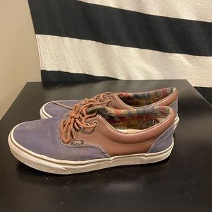 VANS LEATHER AND BLUE MENS SIZE 10 USED